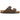 Birkenstock Arizona Birko-Flor Dark Brown sneakers i profilvisning med to justerbare remme, sølvfarvede spænder og anatomisk formet korksål