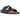 Birkenstock Arizona Birko-Flor Black sneakers set fra siden med to sorte remme, metalspænder og den ikoniske anatomiske korkfodseng.