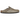 Birkenstock Boston Taupe sneakers i en afslappet profilvisning med ruskindsoverdel, korkmellemsål og justerbar metalspænde over vristen