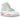 Jordan 4 Retro Valentine's Day sneakers i en vinklet profil med synlig luftenhed, lyserødt læder og røde detaljer på snørebånd og mellemsål