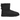 UGG Mini Bailey Bow II Black sneakers set fra siden med sort ruskind, klassisk sløjfe på hælen, blødt for og flad ydersål.