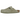 Birkenstock Boston Khaki sneakers i profileret sidevinkel, med ruskinds-overdel i oliven-grøn nuance og den ikoniske korksål med spænde.