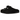 Birkenstock Boston Black Suede sneakers vist fra siden i sort ruskind med spænde og korksål samt brun detalje på kanten