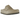Birkenstock Naples Wrapped Suede Leather Taupe sneakers i profil, der viser det bløde ruskindsdesign, den ikoniske korkfodseng og den stødabsorberende sål