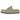 Birkenstock Naples Wrapped Suede Leather Taupe sneakers i en vinklet visning med overdel i blødt beige ruskind og korkdetaljer ved sålen.