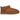 UGG Classic Ultra Mini Chestnut sneakers i en vinklet profil med den ikoniske varme brune ruskindsoverdel og den lette, polstrede sål.