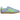 Adidas Gazelle Indoor Clear Sky Solar Green sneakers i sideprofil med lyseblå ruskind overdel, grønne detaljer og gummisål