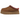 UGG Tazz Slipper Chestnut sneakers i en vinklet visning med brun ruskindsoverdel, foring i imiteret fåreskind og tyk platformssål med vævet kantbånd.
