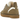 UGG Lowmel Antilope sneakers set fra siden i brun ruskind med tykke snørebånd, polstret pløs og en chunky beige ydersål i gummi