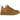 UGG Lowmel Chestnut sneakers set fra siden med lysebrun ruskindsoverdel, polstret pløs og tykke snørebånd med logo