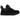 UGG Lowmel Black sneakers set fra siden med sort ruskindsoverdel, polstret pløs, flade snørebånd og tyk matchende ydersål i gummi