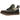 UGG Lowmel Burnt Olive Mustard Seed sneakers i en sideprofil med olivengrønt ruskind, polstret pløs, snørebånd og tyk sål