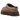 UGG Tazz II Slipper Rocky Oak sneakers i vinklet visning med ruskindsoverdel, foring i imiteret fåreskind og tyk plateau-ydersål i brun