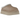 UGG Tazz II Slipper Sand sneakers i en vinklet visning med overdel i beige ruskind, broderet mønster og kraftig platformssål
