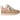 UGG Lowmel Meadow Sand Castle sneakers i vinklet profil med ruskindsoverdel i sandfarve, tykke snørebånd og polstret pløs