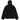 Stussy Sherpa Paneled Hooded Jacket Black sneakers, front view showing black sherpa fleece panels, zipper closure and embroidered logo detail