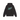 Stussy Satin Patch Oversized Hoodie Washed Black sneakers frontbillede med sort vasket finish og hvidt broderet Stussy-logo på brystet