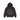 Stussy Established Black Zip Hoodie sneakers frontview med hætte, lynlås i fuld længde, ribstrikkede kanter og Stussy-logo på brystet.