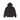 Stussy Established Black Zip Hoodie, sort hættetrøje med lynlås, vist forfra med hvidt logo på brystet og hætte, i afslappet pasform.