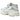 Asics Gel-1130 White Blue Fade sneakers set fra siden med hvid mesh-overdel, sølvfarvede detaljer og en blå gradueret mellemsål