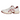 Asics Gel-1130 White Red Dahlia sneakers i en vinklet visning med hvid mesh-overdel, røde detaljer, snørebånd og stødabsorberende sål.