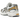 Asics GT-2160 White Pure Silver Gold sneakers i en elegant vinklet profilvisning med hvide meshdetaljer og metalliske guldfarvede detaljer.