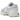 Asics Gel-Kayano 20 White Pure Silver sneakers i sideprofil, med sølvfarvede detaljer, mesh-overdel og en hvid stødabsorberende sål.