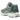 Asics Gel-Kayano 14 Dried Leaf Green Pure Silver sneakers i sideprofil, der viser den grønne mesh-overdel, sølvfarvede detaljer og GEL-dæmpet sål
