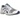 Asics Gel-DS Trainer 14 White Pure Silver sneakers i skråprofil med hvid overdel, sølvfarvede detaljer, snørebånd og slidstærk gummisål