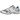 Asics Gel-DS Trainer 14 White Pure Silver sneakers set fra siden med hvid mesh, sølvfarvede detaljer, snørebånd og stødabsorberende sål
