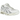 Asics Gel-Nimbus 10.1 White Pure Silver sneakers i sideprofil med hvid mesh, sølvfarvede detaljer, snørebånd og stødabsorberende mellemsål
