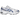 Asics Gel-1130 White Blue (GS) sneakers vist fra siden med hvid mesh-overdel, blå detaljer, sølvfarvede striber og en dæmpet gummisål