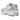 Asics Gel-1130 White Cosmos sneakers set fra siden med hvid mesh-overdel, sølvdetaljer, cremefarvede detaljer og den klassiske Asics-stribe.