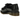 Dr. Martens Adrian Loafer Black sneakers set fra siden, udført i sort glat læder med klassisk frynsedetalje, guldspænde og markeret gul syning