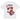 Stussy Rollers Tee White sneakers ses forfra med en hvid t-shirt med sort grafisk tryk af terninger og Stussy-logo på brystet