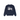 Stussy Basic Crew Navy sneakers frontprofil i marineblåt stof med det ikoniske Stussy-logo trykt hvidt på brystet