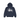 Stussy Basic Hoodie Navy sneakers – front view of classic navy blue cotton hoodie featuring white Stussy logo print on chest and drawstring hood