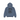 Stussy Stock Link Hoodie Pigment Dyed Navy sneakers med hvidt logoprint på brystet, frontvisning af mørkeblå bomuldshættetrøje med snoretræk