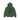 Stussy Stock Link Hoodie Pigment Dyed Pine front view med hætte, mørkegrøn bomuldskvalitet og hvidt logo printet på brystet