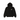 Stussy Tile Oval Hoodie Black sneakers frontbillede med sort bomuldsmateriale og det karakteristiske Stüssy-logo trykt centralt på brystet