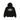 Stussy Tile Oval Hoodie Black sneakers set forfra med sort bomuldskonstruktion og kontrasterende hvidt grafisk logo-tryk på brystet.