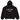 Fear of God Essentials Fleece Hoodie Black sneakers set forfra med sort bomuldsmateriale, hætte og det karakteristiske Essentials logo på brystet