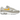 Nike Air Max 1 Summit White University Gold sneakers i sideprofil med hvid overdel, gule detaljer og synlig Air enhed