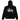 Stussy Basic Stussy Zip Hoodie Black hættetrøje med frontvisning, lynlås, hvidt logo på brystet og sort bomuldsmateriale.