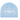 Corteiz Alcatraz Skully Baby Blue sneakers set forfra med lyseblå strikket hue, broderet Alcatraz-logo på forsiden og opbrudt kant