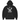Corteiz RTW College Hoodie Black sneakers ses forfra med hvidt logoprint på brystet, ribstrikkede manchetter og en klassisk sort hættetrøje