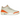 Jordan 3 Retro TEX Starfish sneakers i en vinkel med orange læder, elefantprint paneler, hvide snørebånd og synlig Air unit i sålen