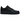 Nike Air Force 1 Black sneakers set fra siden med sort overdel i læder, matchende snørebånd og klassisk hvid mellemsål med Nike Air-dæmpning