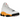 Air Jordan 13 Retro Del Sol sneakers i sideprofil med hvide læderoverdele, gule ruskindspaneler på hælen og en markant sort ydersål