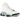 Air Jordan 13 Retro Blue Grey sneakers set fra siden med hvidt læder, lyseblå ruskindspaneler og det ikoniske cirkulære holografiske logo på hælen.